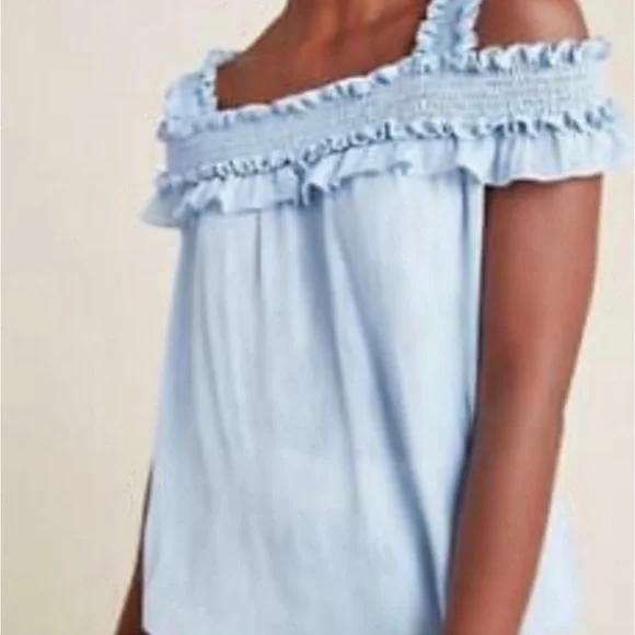 Anthropologie blue women’s summer top size extra small - Picture 2 of 2